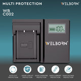 WELBORN LCD Camera Battery Charger for Fujifilm Camera Battery W126 / W126S Compatible With Fujifilm X-T1, X-T2, X-T3, X-E3, X-Pro2 Cameras