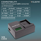 WELBORN LCD Camera Battery Charger for Fujifilm Camera Battery W126 / W126S Compatible With Fujifilm X-T1, X-T2, X-T3, X-E3, X-Pro2 Cameras