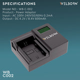 WELBORN LCD Camera Battery Charger for Fujifilm Camera Battery W235 Compatible With Fujifilm X-T4, X-T5, GFX100S Cameras