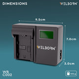 WELBORN LCD Camera Battery Charger for Fujifilm Camera Battery W235 Compatible With Fujifilm X-T4, X-T5, GFX100S Cameras