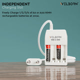 WELBORN WB-C-006/PCR Charger for 4 Rechargeable AA/AAA and NiMH Batteries AA Cell Charger