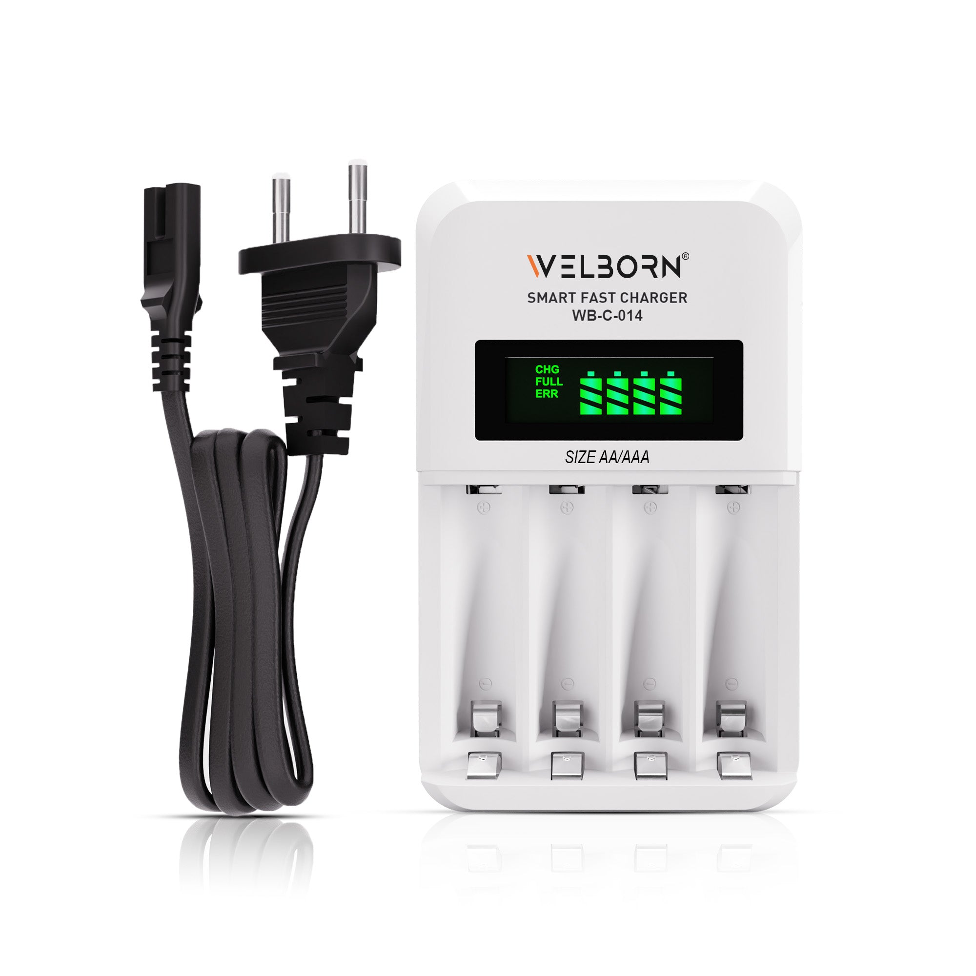 WELBORN Ultra Fast Cell Charger for Rechargeable Batteries AA & AAA