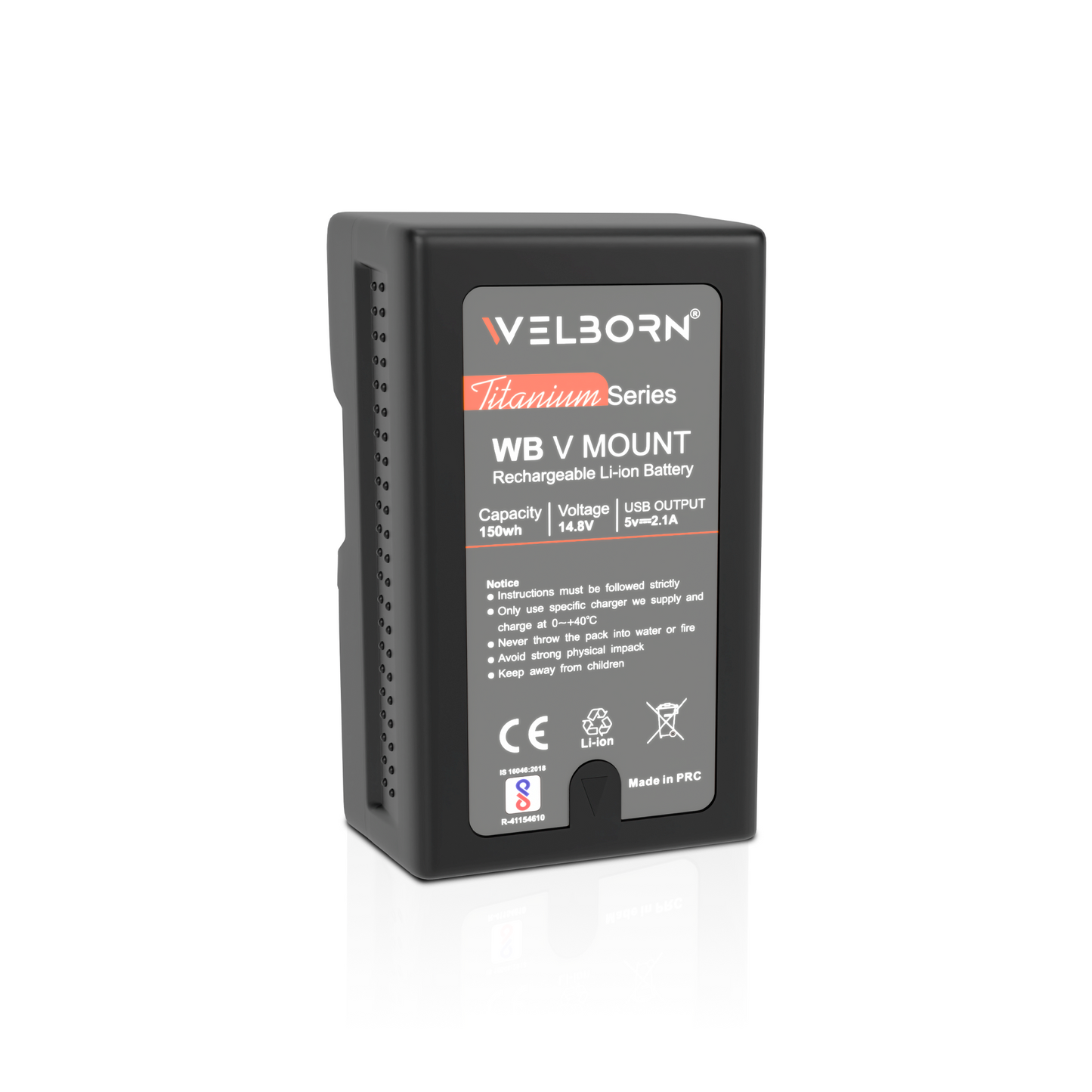 WELBORN V Mount 14.8V 150Wh Rechargeable Li-ion Battery for Broadcast Video Camcorder, V Mount Battery for Sony HDCAM, XDCAM, Digital Cinema Cameras Series and Other Camcorders