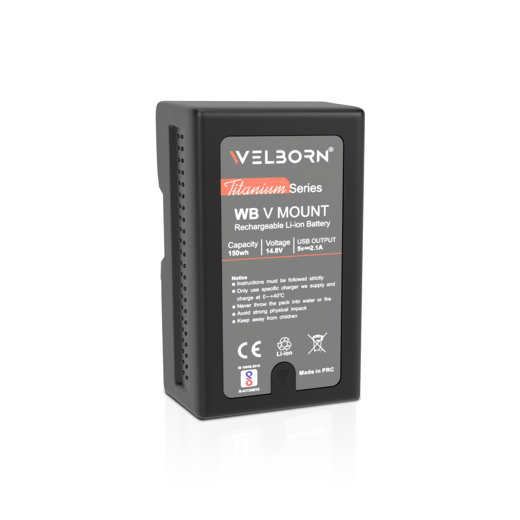 WELBORN V Mount 14.8V 150Wh Rechargeable Li-ion Battery for Broadcast Video Camcorder, V Mount Battery for Sony HDCAM, XDCAM, Digital Cinema Cameras Series and Other Camcorders