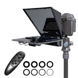 WELBORN 8-Inch Teleprompter for Smartphone, DSLR & Mirrorless Cameras | Bluetooth Remote | Magnetic Phone Holder | Android/iOS Compatible | 8 Lens Adapter Rings