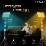 WELBORN (LM200B) 200 Led Metal Body Portable Bi-Color LED Video Light with Built-in 5400mAh Battery & OLED Screen for Photography & Videography