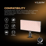 WELBORN (LM200B) 200 Led Metal Body Portable Bi-Color LED Video Light with Built-in 5400mAh Battery & OLED Screen for Photography & Videography