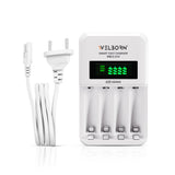 Welborn Ultra Fast Cell Charger for Rechargeable Batteries AA & AAA Ni-mh, with LCD Display Indicator, Smart Charge Control System, Charge 2 or 4 Batteries at a Time