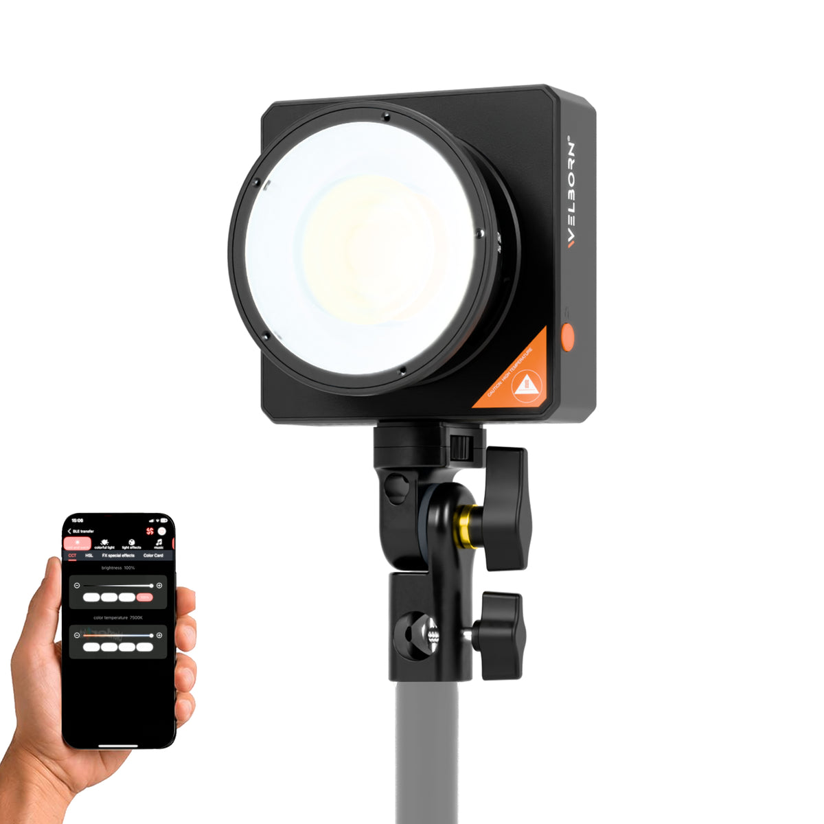 WELBORN WB-SP-460 Bi-Color COB LED Video Light | 200W Professional Studio Lighting | 22,000 Lux/m Illumination | 2800K–6500K Color Temperature | CRI/TLCI 98+ | App Control | FX Modes | For Photography & Videography