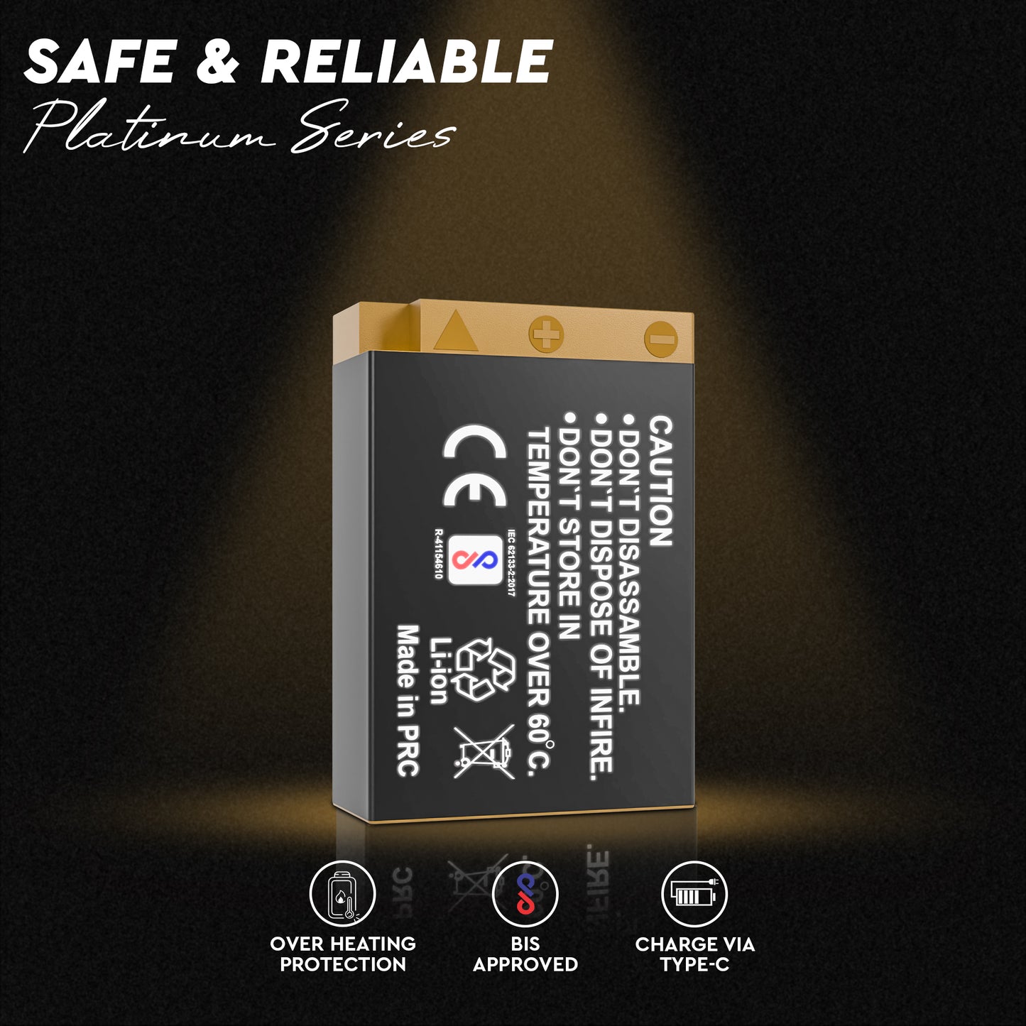 WELBORN LP-E17 (3800 mAh) Platinum Lithium-ion Battery with C Type USB Charging Port Compatible Canon Camera EOS M3 M5 M6 77D 200D 750D 760D 800D 8000D 9000D Rebel T6s T6i T7i SL2 Kiss X8i