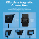 WELBORN 8-Inch Teleprompter for Smartphone, DSLR & Mirrorless Cameras | Bluetooth Remote | Magnetic Phone Holder | Android/iOS Compatible | 8 Lens Adapter Rings