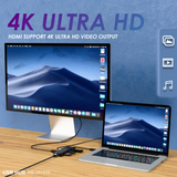 Welborn USB-C Hub Dock 9-in-1 Aluminium Type-C Adapter with 4K HDMI, Ethernet 1000mbps Port, 3 USB 3.0, USB-C Power Delivery, 3.5mm Audio only, Micro SD/SD Card Reader, Mac & Windows USB-C Devices