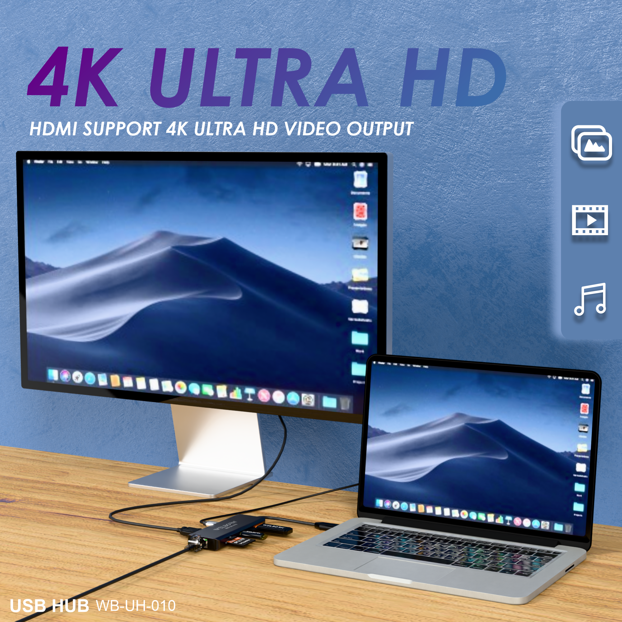 Welborn USB-C Hub Dock 9-in-1 Aluminium Type-C Adapter with 4K HDMI, Ethernet 1000mbps Port, 3 USB 3.0, USB-C Power Delivery, 3.5mm Audio only, Micro SD/SD Card Reader, Mac & Windows USB-C Devices