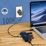 Welborn USB-C Hub Dock 9-in-1 Aluminium Type-C Adapter with 4K HDMI, Ethernet 1000mbps Port, 3 USB 3.0, USB-C Power Delivery, 3.5mm Audio only, Micro SD/SD Card Reader, Mac & Windows USB-C Devices