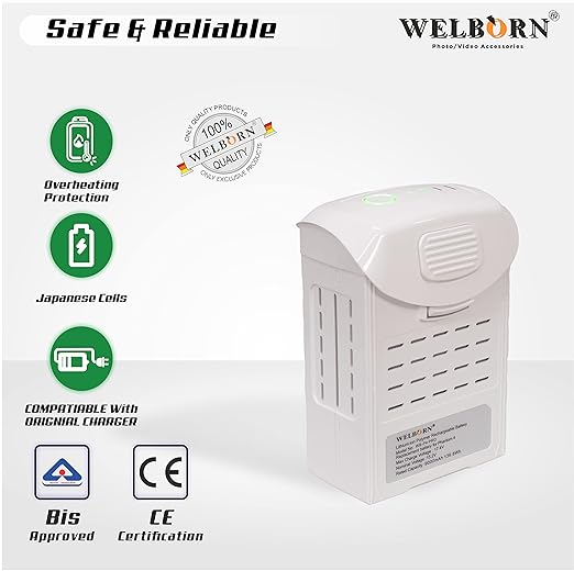 WELBORN 9000mAh Li-on Battery for Phantom 4 Pro, Phantom 4 Advanced, Phantom 4 Pro Plus, Phantom 4 Pro V2.0(Non-OEM)