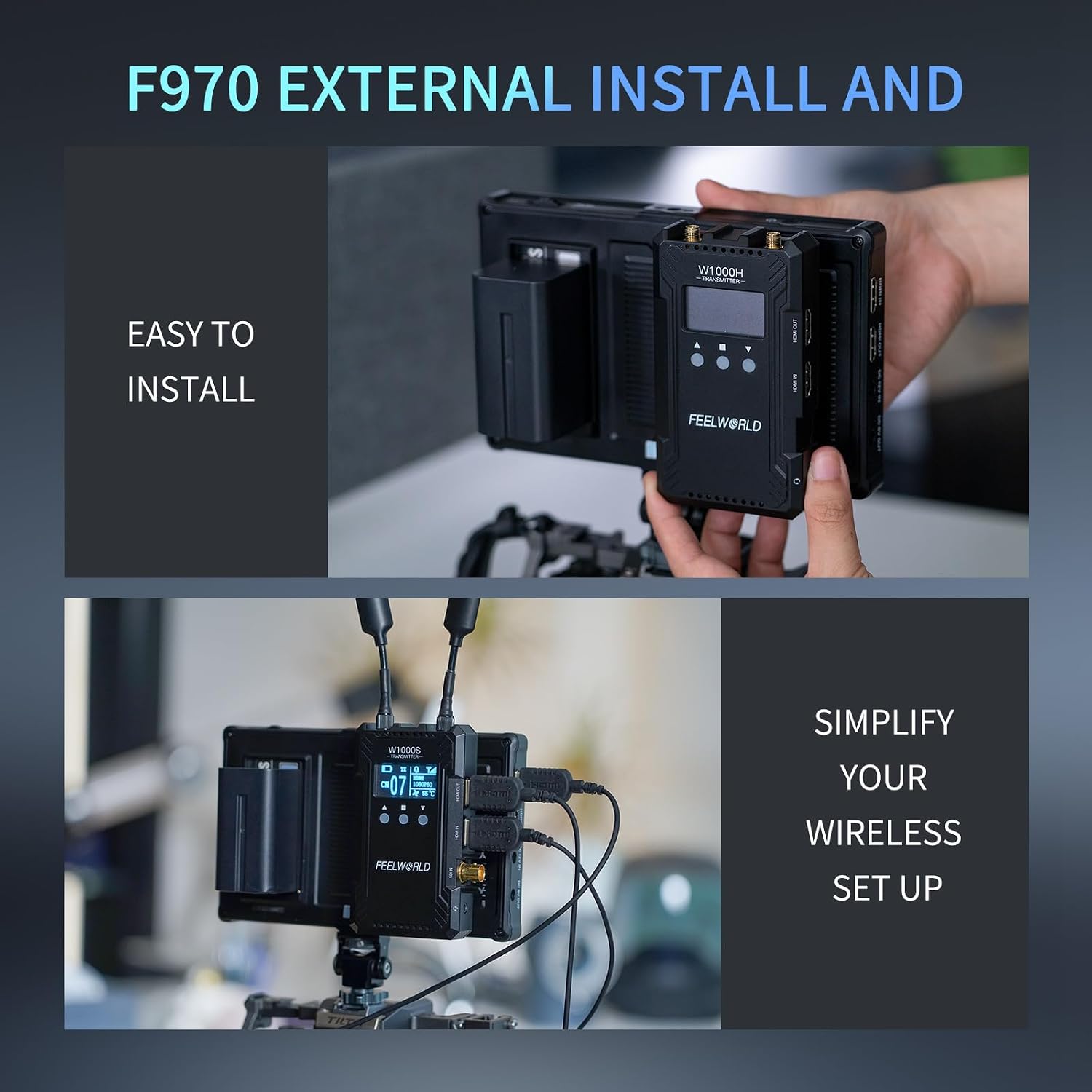 FEELWORLD F7PLUS 7 Inch Camera Field Monitor 1200 Nit Touchscreen with 4K 60Hz HDMI2.0, 3DLUT HDR, Waveform, External Installable NP-F970 Cold Shoe Mount