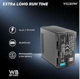 WELBORN BP-U60 Platinum Camera Battery for Sony PMW-100, PMW-160, PMW-200, PMW-300, PMW-EX1, PMW-EX3, PMW-F3, PXW-FS5, PXW-FS7 Cameras(25800mAh)