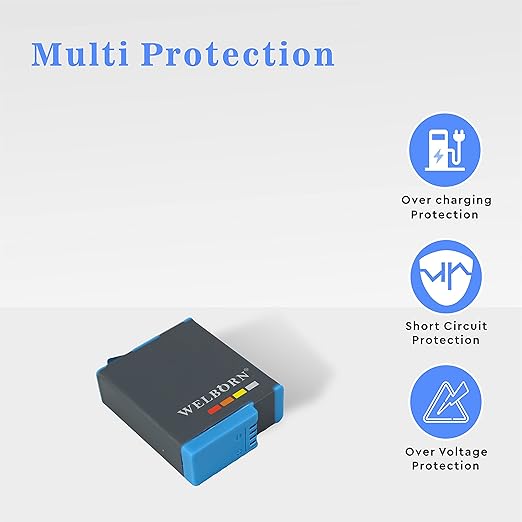 Welborn Platinum 2500mAh Rechargeable Battery Pack for GoPro Hero 9 Black (WB-AB-ADT901)