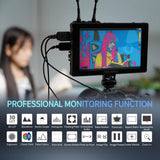 FEELWORLD F7PLUS 7 Inch Camera Field Monitor 1200 Nit Touchscreen with 4K 60Hz HDMI2.0, 3DLUT HDR, Waveform, External Installable NP-F970 Cold Shoe Mount