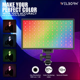 Welborn 768RGB LED Video Light, Adjustable Color Temperature, Professional Lighting
