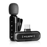 WELBORN WB-WM-001 Wireless Microphone System for iPhone, iPad & Android Devices | 2.4GHz Wireless Lavalier Microphone | Noise Reduction, Echo Mode, 360° Omnidirectional Pickup & 25m Transmission Range