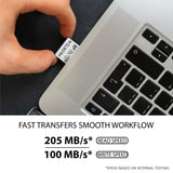 Welborn Blaze SDXC UHS-I SD Card for 4K Video for DSLR & Microless Camera Read Speed 205MB/s, Write Speed 100MB/s, V30 SD Card