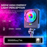 WELBORN F500RGB 500W RGB COB LED Video Light | RGB Color Control | 96+ CRI & TLCI | 31,500 Lux Brightness | App Control | 180° Rotation | FX Lighting Effects | Professional Studio Light for Photography & Videography