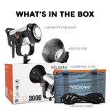 Welborn VL-300B LED COB Light with App Control 18CM Reflector 300W - 3200K-5600K Adjustable Color Temperature, AC Powered, Ideal for Photography & Video Shooting