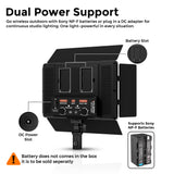 Welborn 50W LED Video Panel Light, Bi-Color 3200K–5600K, High CRI Studio Light for YouTube, Photography Adjustable Brightness, Remote Control, DC & Battery Dual Power Supply (WB-LP900BR)