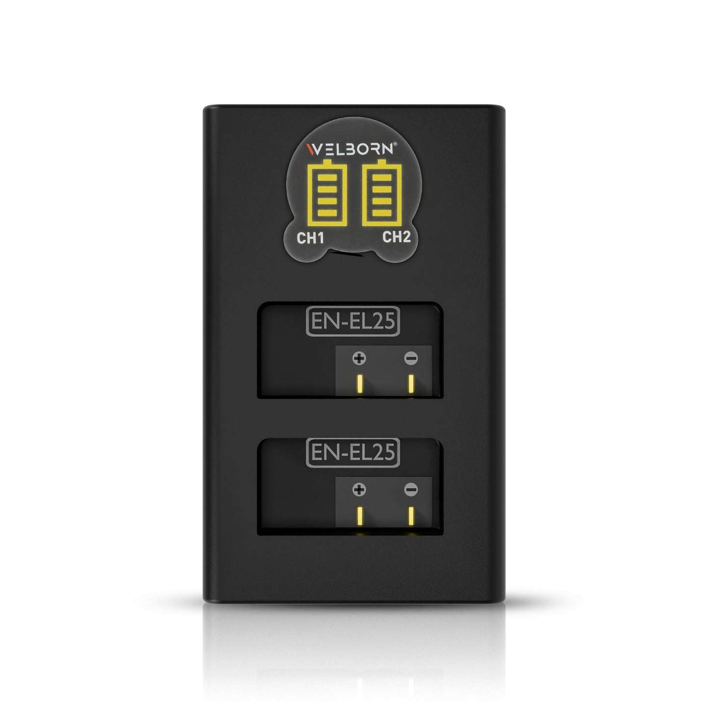 Welborn EN-EL25 Dual Camera Battery Charger with LCD Display, USB Powered Charger Compatible with Nikon Z50, Z30, Zfc Mirrorless Cameras