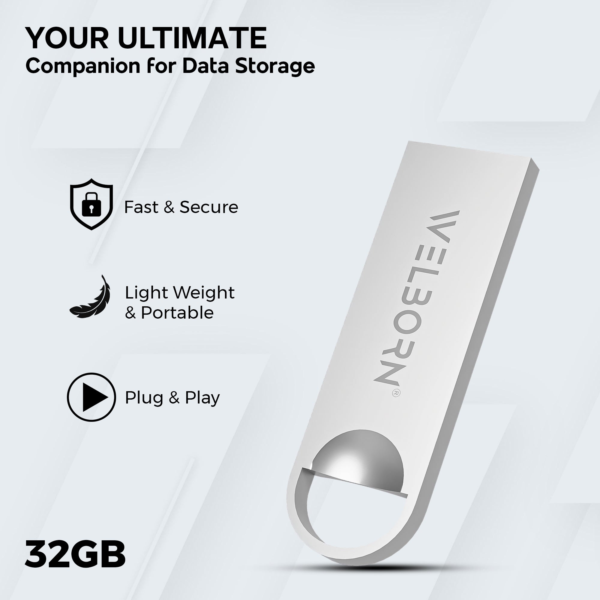 Welborn Metal USB 2.0 Pen Drive – Magnetic, X-Ray/Temperature Resistant, for Smartphones, Tablets, Laptops & Mac