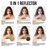 Welborn 5-in-1 Collapsible Light Reflector 43" (110cm) – Gold, Silver, White, Black & Translucent Photography Diffuser for Studio & Outdoor Shoots