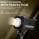 WELBORN 180W Bi-Color COB LED Video Light | Dual Color Professional Continuous Lighting | Remote Control | 96+ CRI & TLCI | Adjustable Brightness | Studio Light for Photography, Videography, YouTube & Film Production