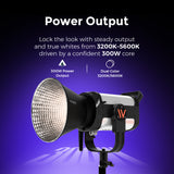 Welborn VL-300B LED COB Light with App Control 18CM Reflector 300W - 3200K-5600K Adjustable Color Temperature, AC Powered, Ideal for Photography & Video Shooting