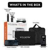 Welborn 35W LED Video Panel Light, Bi-Color 3200K–5600K, High CRI Studio Light for YouTube, Photography, Adjustable Brightness, Remote Control, DC & Battery Dual Power Supply (WB-LP600BR)