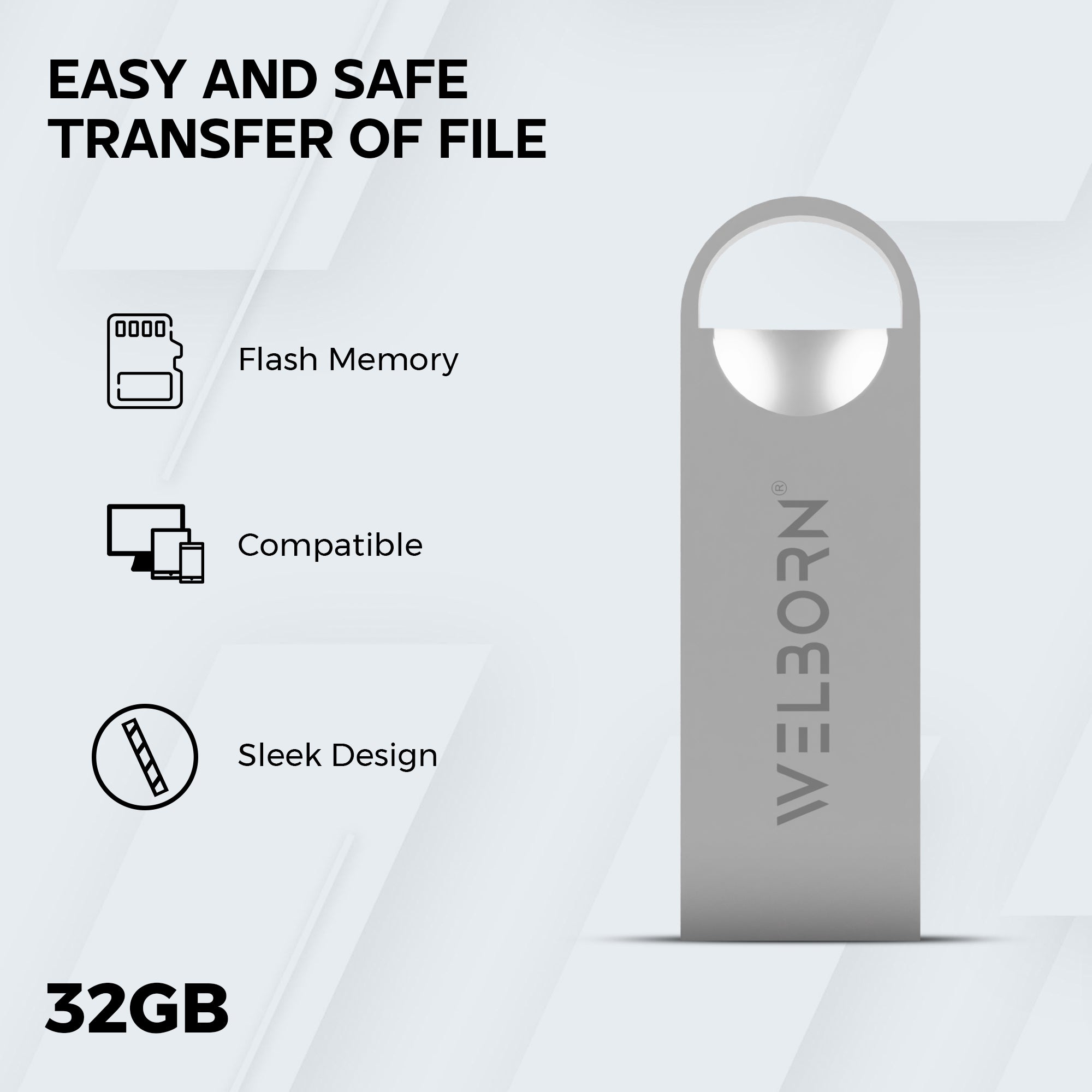 Welborn Metal USB 2.0 Pen Drive – Magnetic, X-Ray/Temperature Resistant, for Smartphones, Tablets, Laptops & Mac