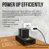 Welborn EN-EL25 Dual Camera Battery Charger with LCD Display, USB Powered Charger Compatible with Nikon Z50, Z30, Zfc Mirrorless Cameras