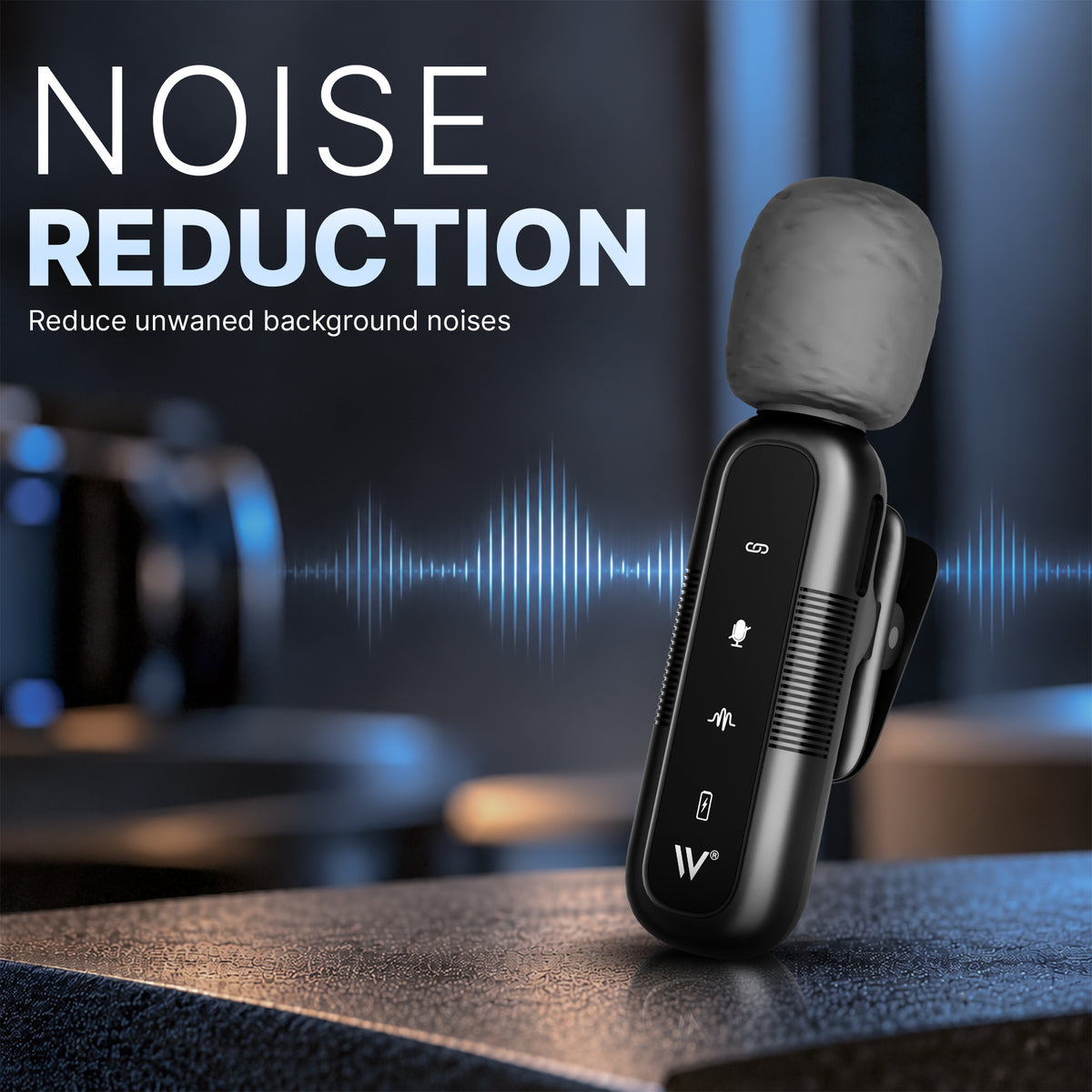 WELBORN WB-WM-001 Wireless Microphone System for iPhone, iPad & Android Devices | 2.4GHz Wireless Lavalier Microphone | Noise Reduction, Echo Mode, 360° Omnidirectional Pickup & 25m Transmission Range