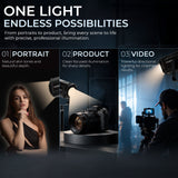 WELBORN WB-CL-E450BI 450W Professional COB LED Bi-Color Video Light | 2700K–6500K Adjustable Color Temperature | 96+ CRI | 29,500 Lux High-Output Lighting | Studio Light for Photography, Videography, Film & Content Creation