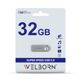 Welborn Metal USB 2.0 Pen Drive – Magnetic, X-Ray/Temperature Resistant, for Smartphones, Tablets, Laptops & Mac