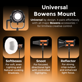 Welborn VL-500B LED COB Light with App Control 18CM Reflector 500W - 3200K-5600K Adjustable Color Temperature, AC Powered, Ideal for Photography & Video Shooting