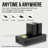 Welborn EN-EL25 Dual Camera Battery Charger with LCD Display, USB Powered Charger Compatible with Nikon Z50, Z30, Zfc Mirrorless Cameras