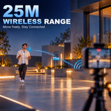 WELBORN WB-WM-001 Wireless Microphone System for iPhone, iPad & Android Devices | 2.4GHz Wireless Lavalier Microphone | Noise Reduction, Echo Mode, 360° Omnidirectional Pickup & 25m Transmission Range