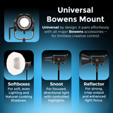 Welborn VL-720B LED COB Light with App Control 18CM Reflector 720W - 3200K-5600K Adjustable Color Temperature, AC Powered, Ideal for Photography & Video Shooting