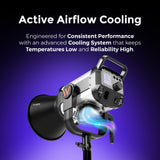 Welborn VL-300B LED COB Light with App Control 18CM Reflector 300W - 3200K-5600K Adjustable Color Temperature, AC Powered, Ideal for Photography & Video Shooting