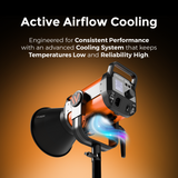 Welborn VL-500B LED COB Light with App Control 18CM Reflector 500W - 3200K-5600K Adjustable Color Temperature, AC Powered, Ideal for Photography & Video Shooting