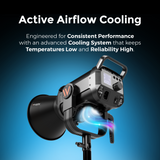 Welborn VL-720B LED COB Light with App Control 18CM Reflector 720W - 3200K-5600K Adjustable Color Temperature, AC Powered, Ideal for Photography & Video Shooting