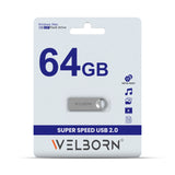 Welborn Metal USB 2.0 Pen Drive – Magnetic, X-Ray/Temperature Resistant, for Smartphones, Tablets, Laptops & Mac