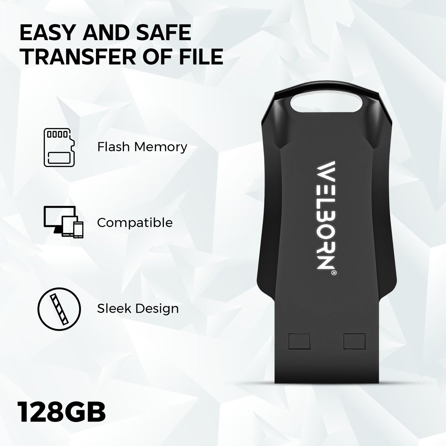 Welborn Plastic Pen Drive 2.0 – Portable Flash Drive for Laptop & Smart TV