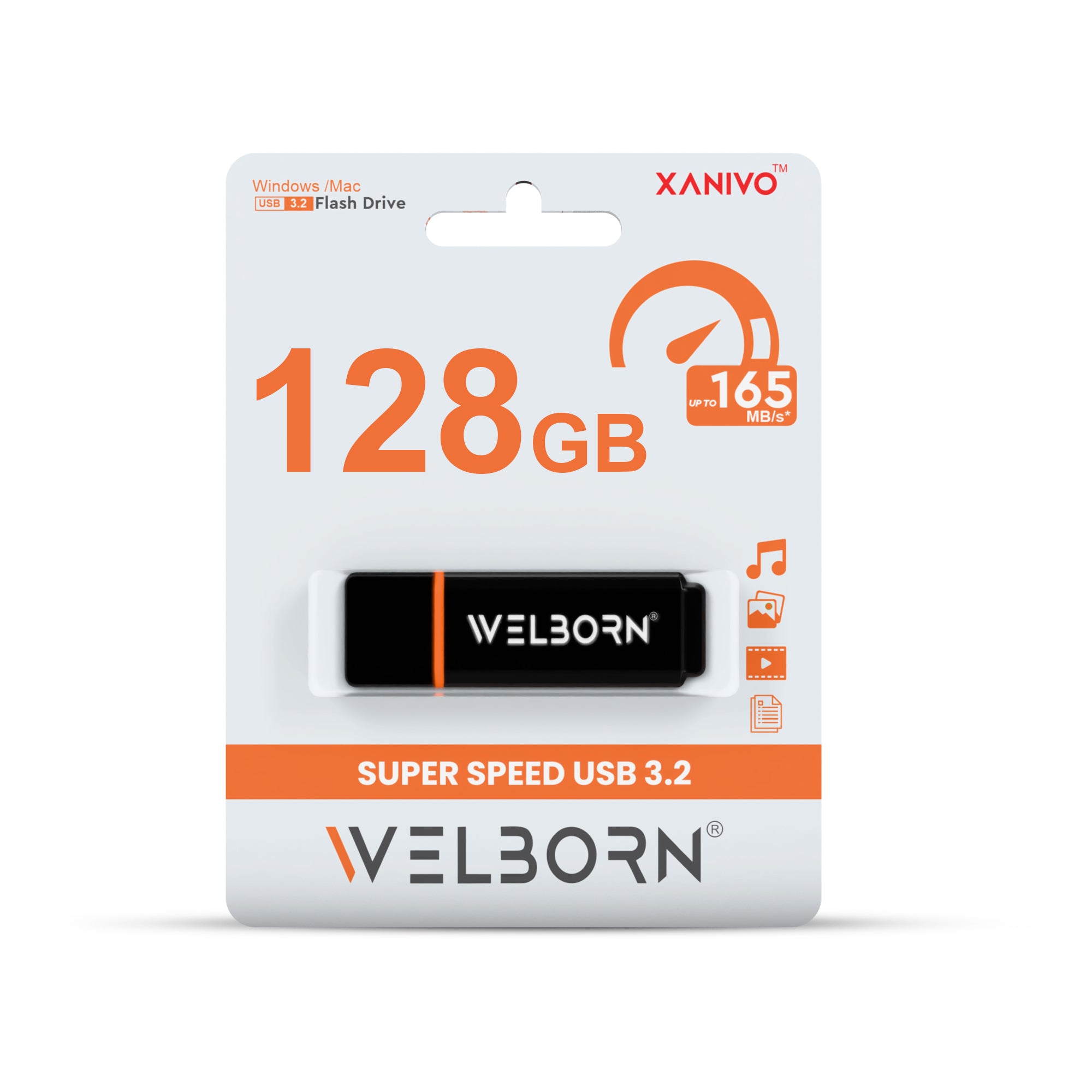 Welborn Pen Drive 3.2 Gen 1 – High-Speed Portable Flash Drive for Laptop, PC, Smart TV & Car Audio